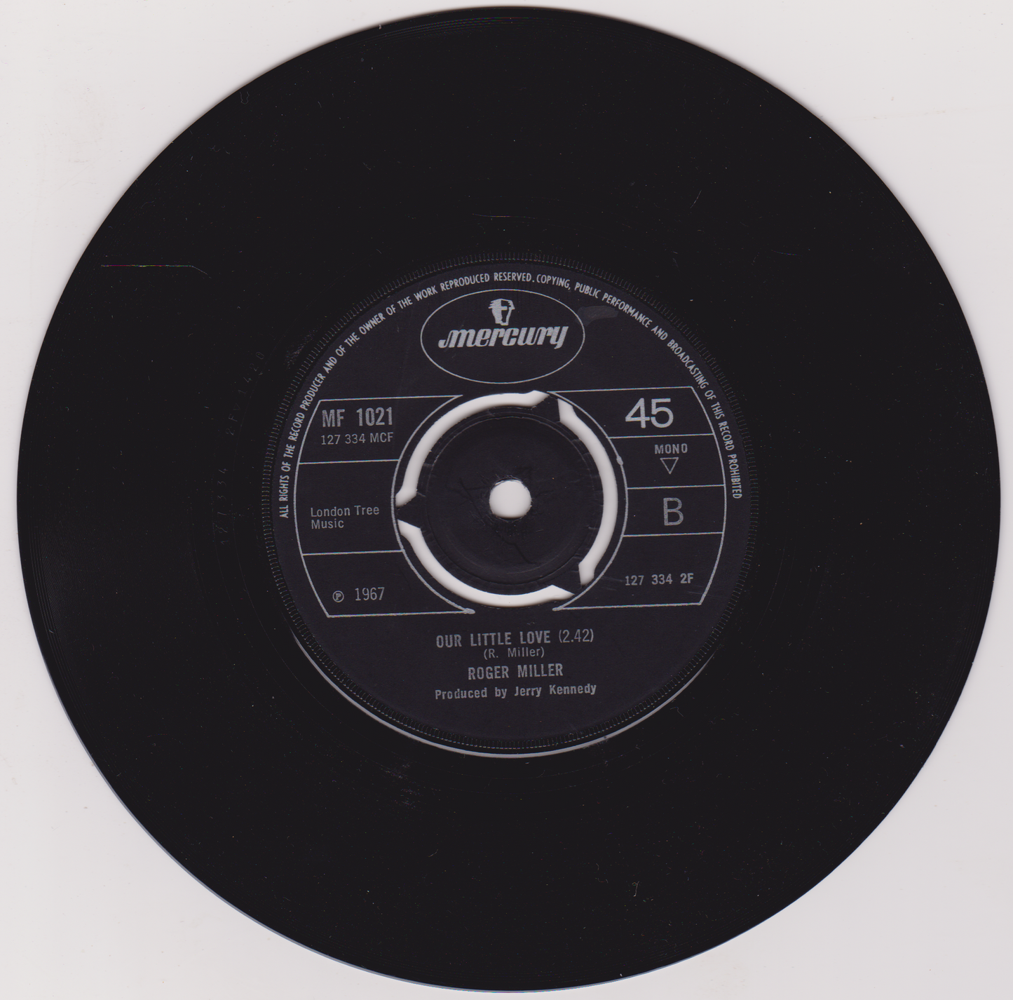 Roger Miller – Little Green Apples (Mercury 1968) 7" vinyl single VG/VG