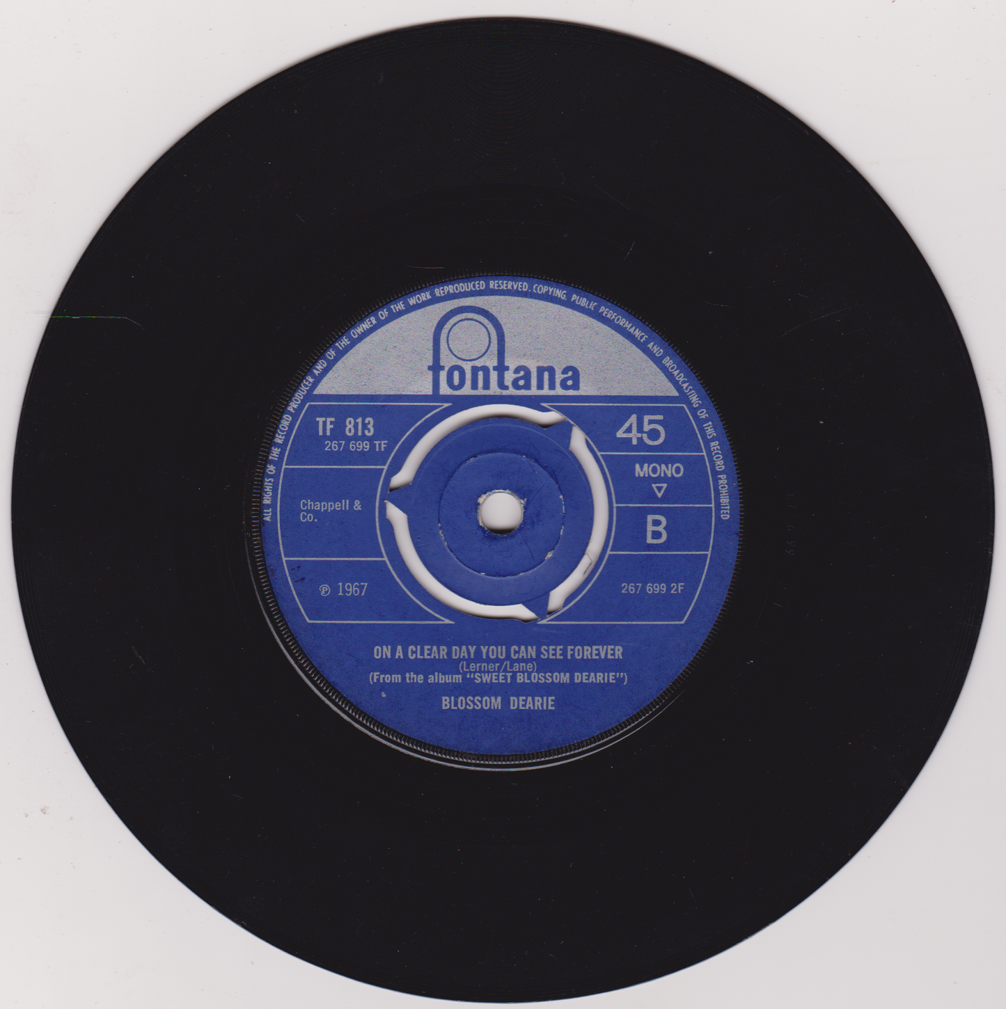 Blossom Dearie – Moonlight Saving Time (Fontana 1967) 7" vinyl single G+/G