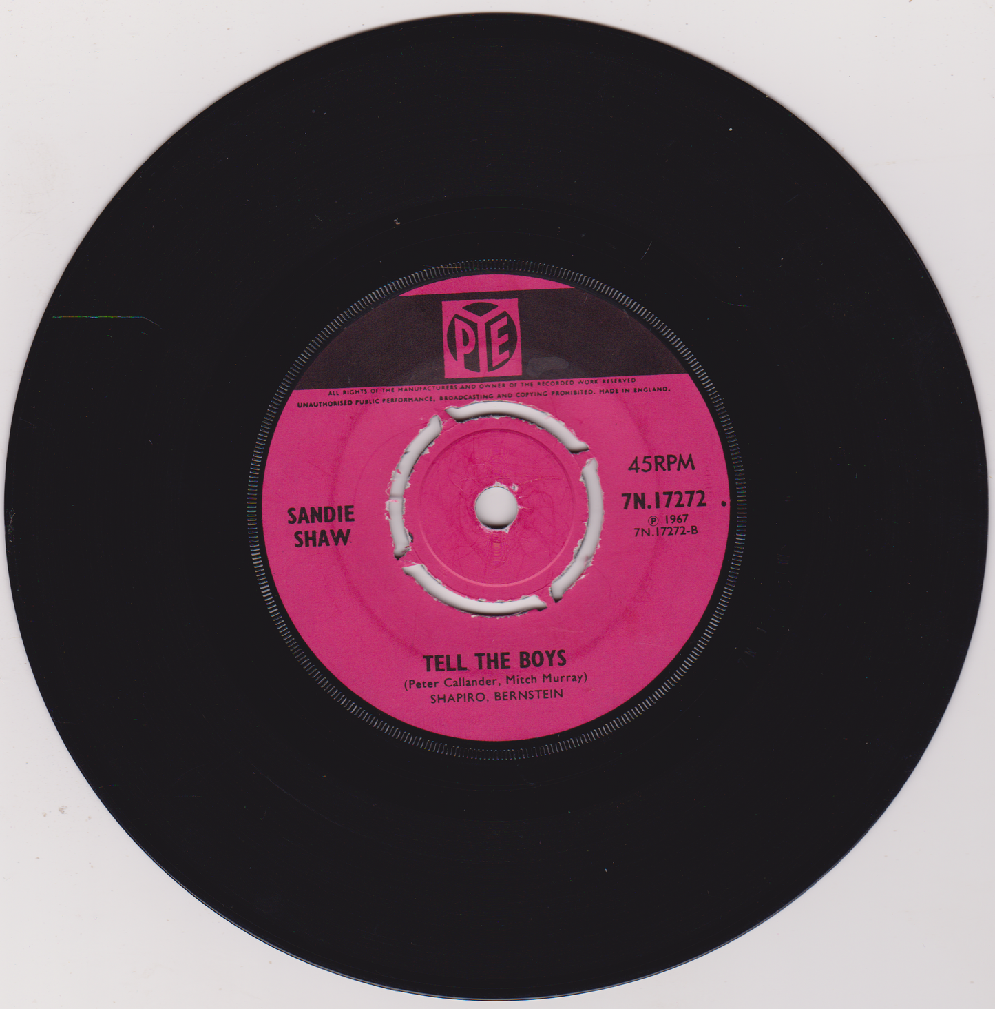 Sandie Shaw - Puppet On A String (Pye, 1967) 7" vinyl single VG/-