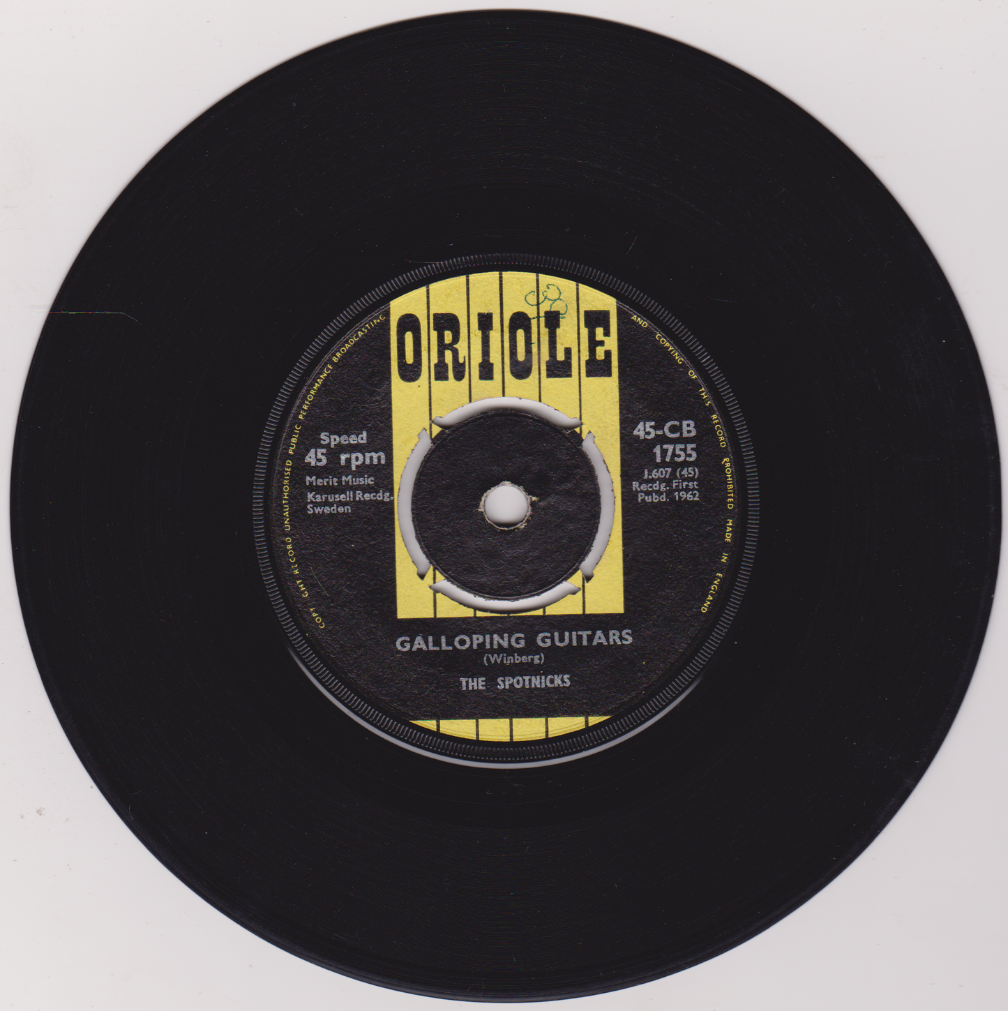 The Spotnicks – The Rocket Man (Oriole 1962) 7" vinyl single VG/VG