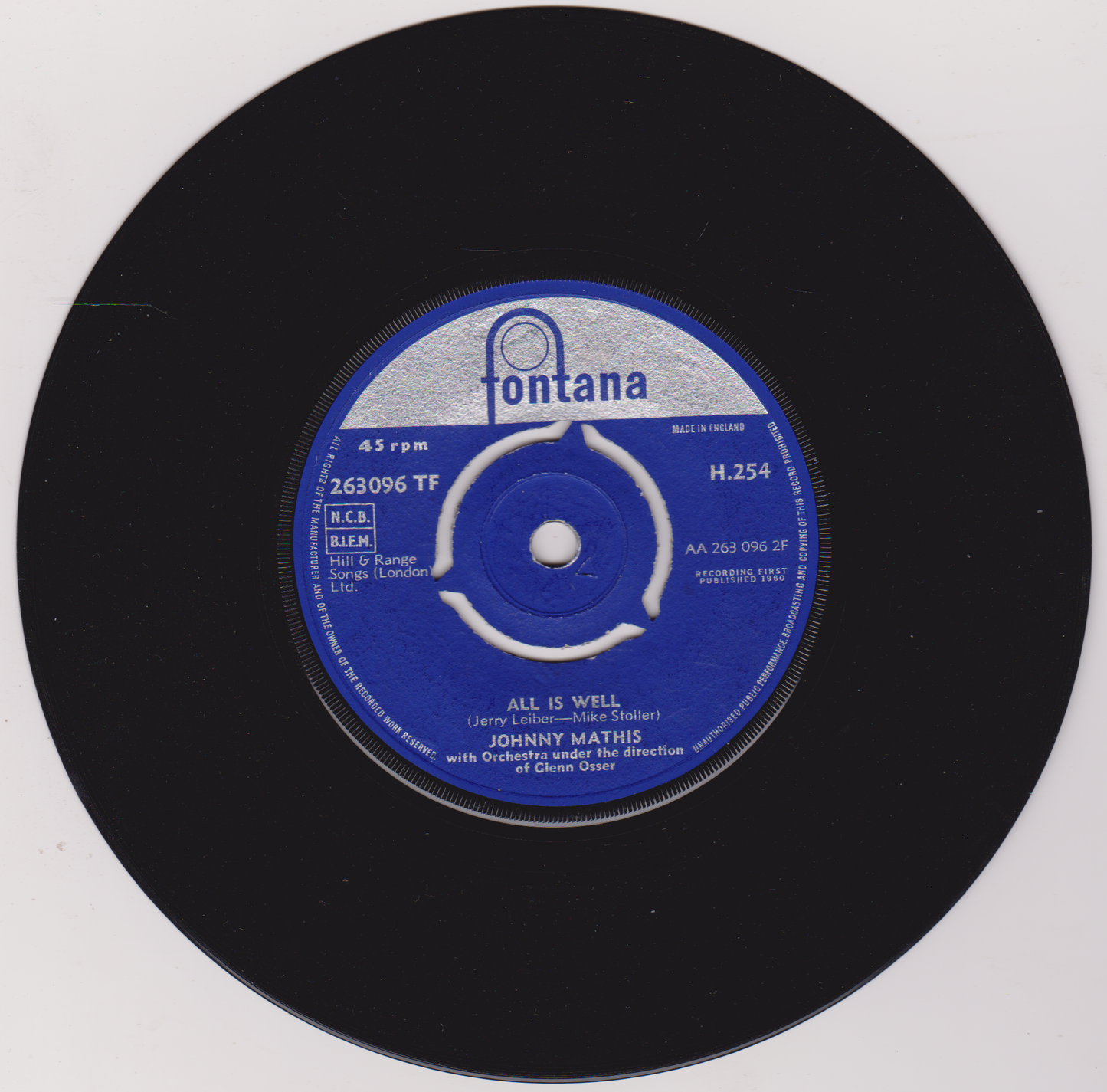 Johnny Mathis – Starbright (Fontana 1960) 7" vinyl single VG/VG