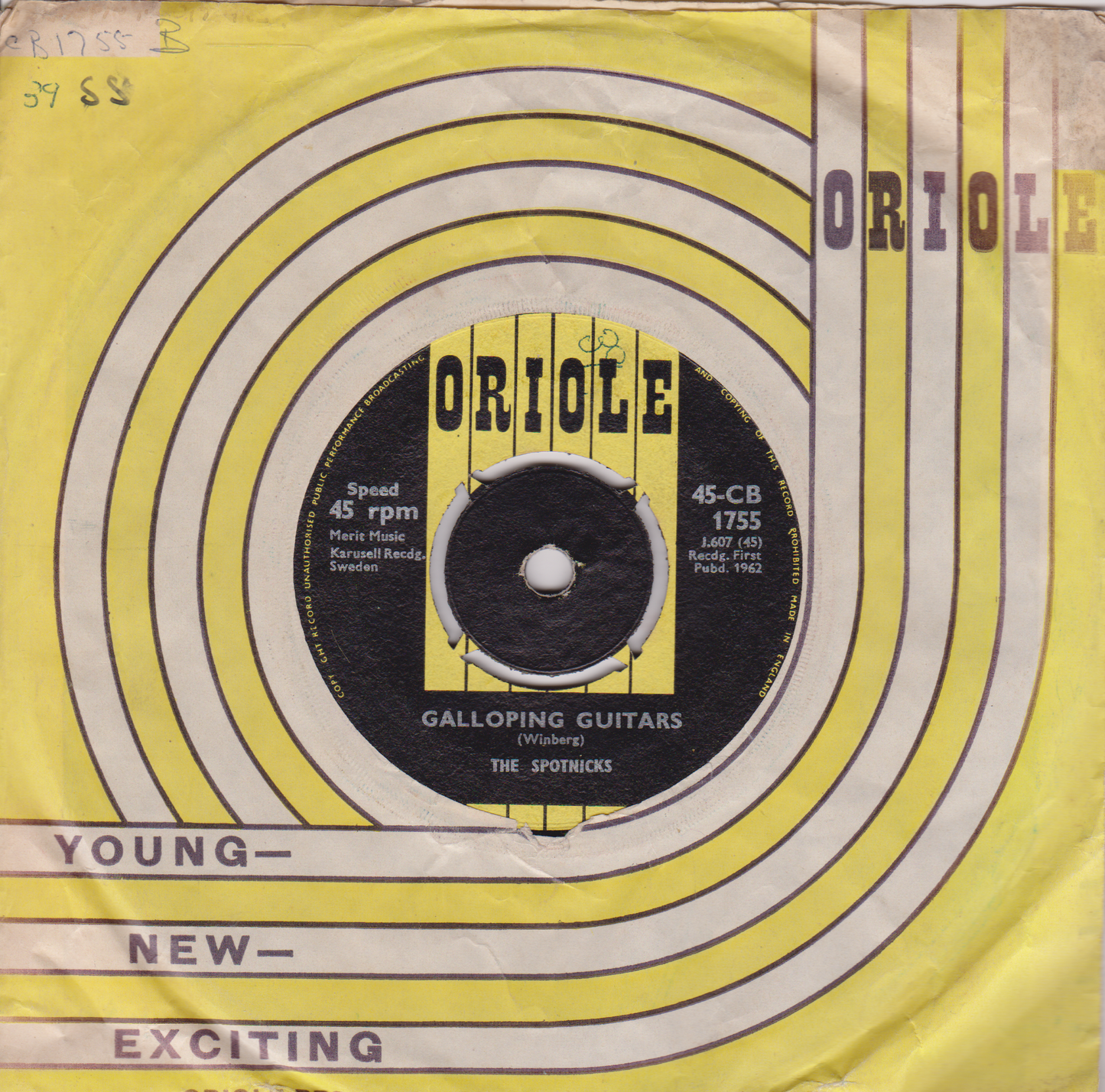 The Spotnicks – The Rocket Man (Oriole 1962) 7" vinyl single VG/VG