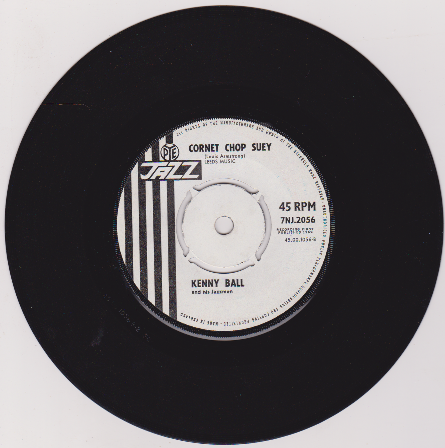 Vinyl record with a label featuring 'Kenny Ball' and 'Cornet Chop Suey'.