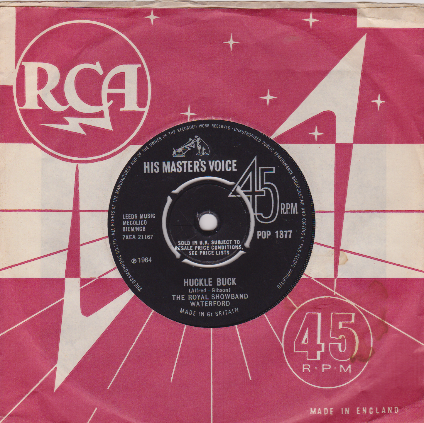 The Royal Showband Waterford – Huckle Buck (RCA 1964) 7" vinyl single VG/VG