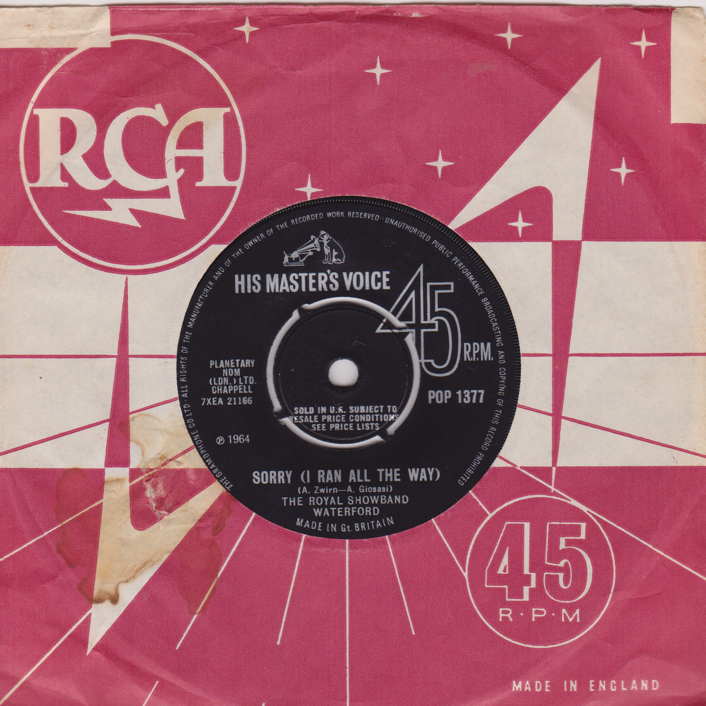 The Royal Showband Waterford – Huckle Buck (RCA 1964) 7" vinyl single VG/VG