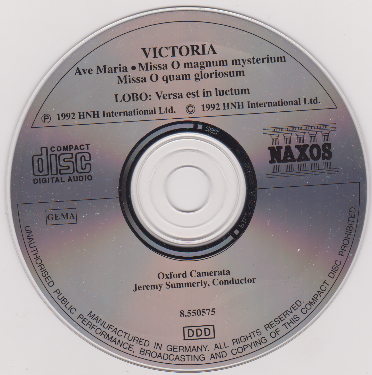 Victoria / Lobo / Oxford Camerata - Masses (Naxos 1992) CD album