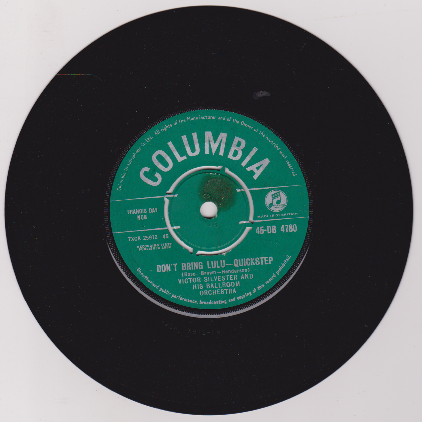 Victor Silvester And His Ballroom Orchestra – Don't Bring Lulu - Quickstep (1962) 7" vinyl single VG/-