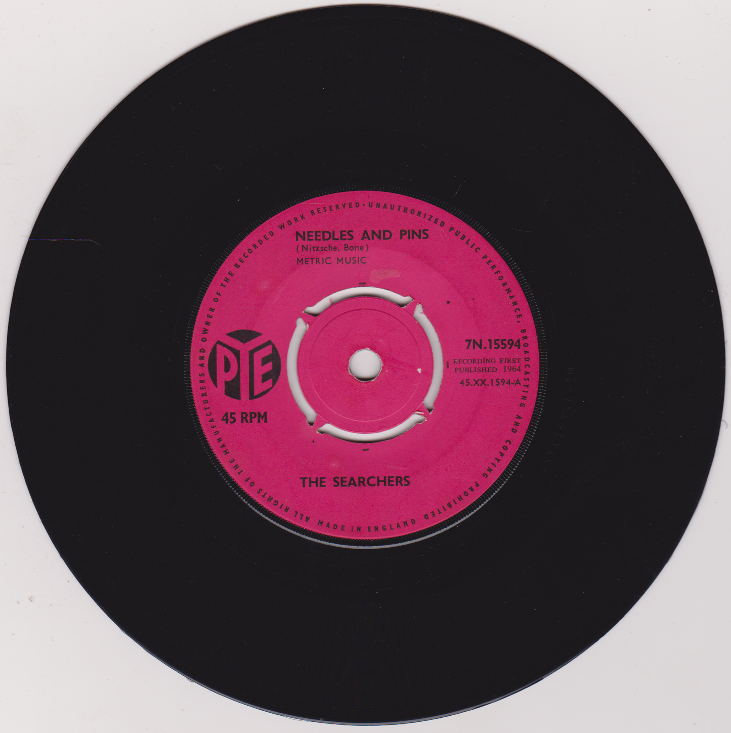 The Searchers – Needles And Pins (Pye 1964) 7" vinyl single VG/-