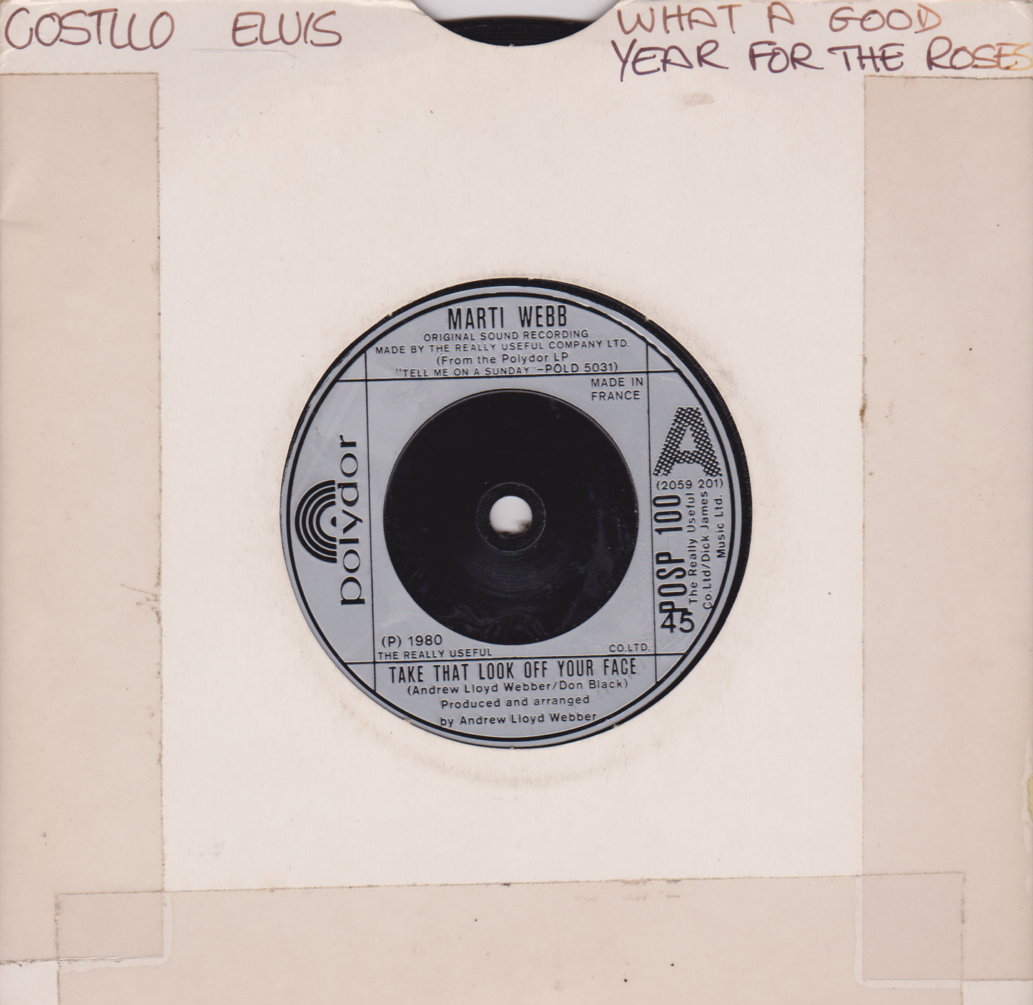 Marti Webb - Take That Look Off Your Face (Polydor 1980) 7" vinyl single VG/-