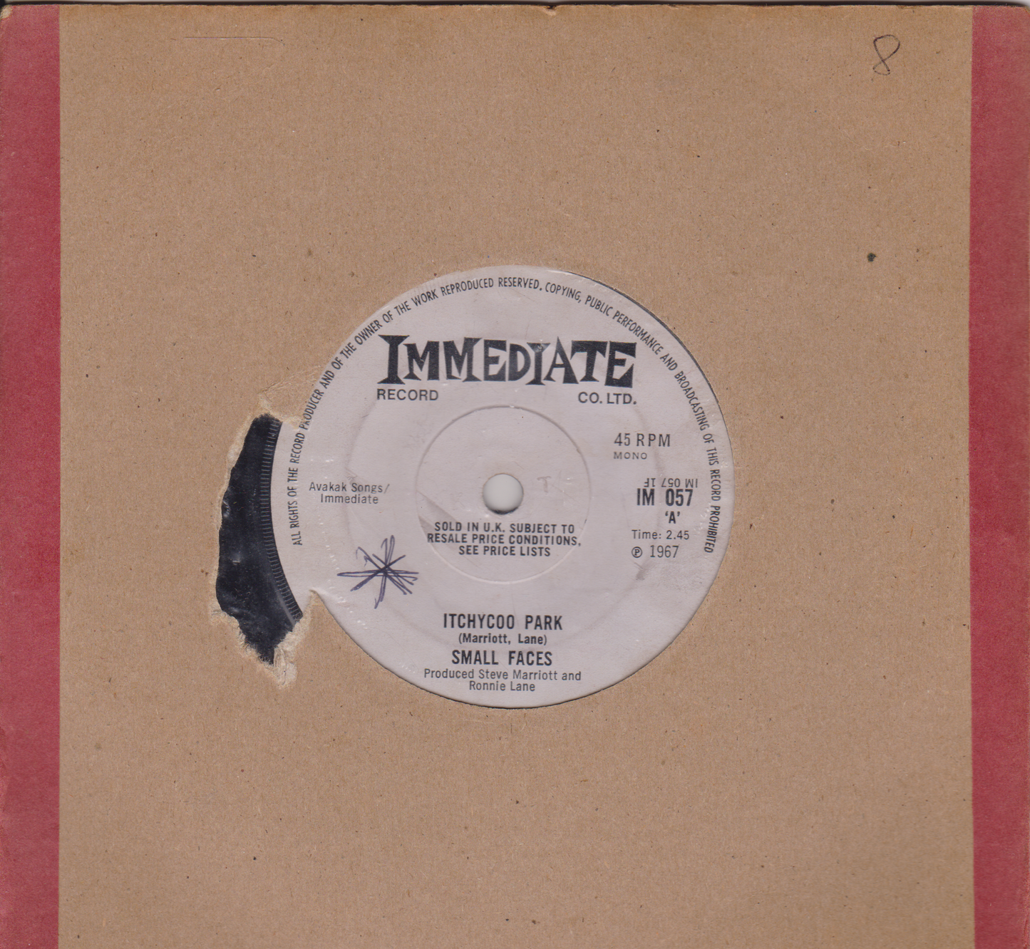 Small Faces – Itchycoo Park (Immediate 1967) 7" vinyl single G+/-