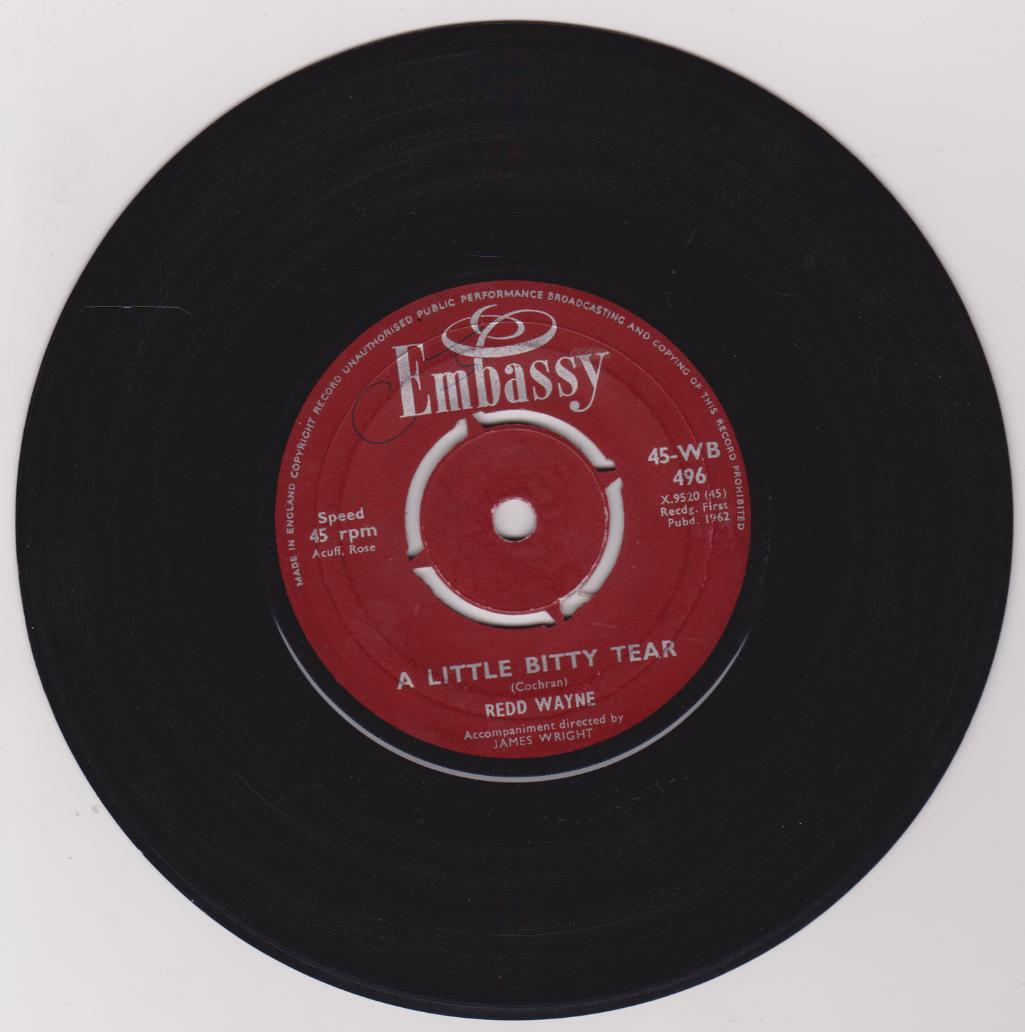 Redd Wayne / Kay Barry – A Little Bitty Tear / Tell Me What He Said 7" vinyl single VG/G+