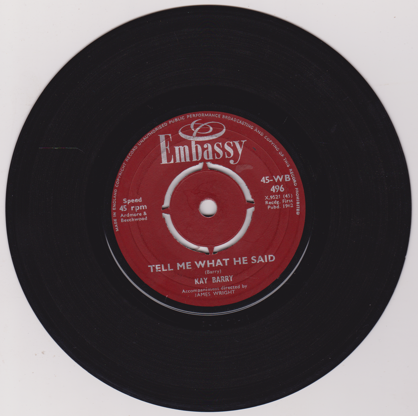 Redd Wayne / Kay Barry – A Little Bitty Tear / Tell Me What He Said 7" vinyl single VG/G+