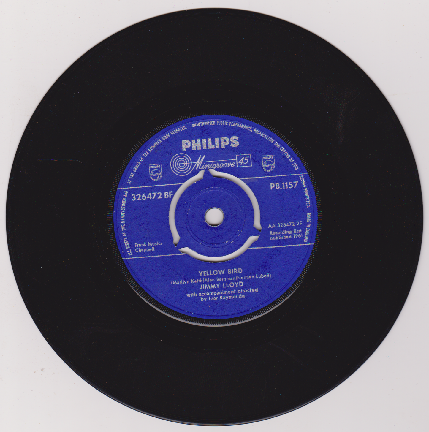 Jimmy Lloyd – Without The Sun (Philips 1961) 7" vinyl single VG/-