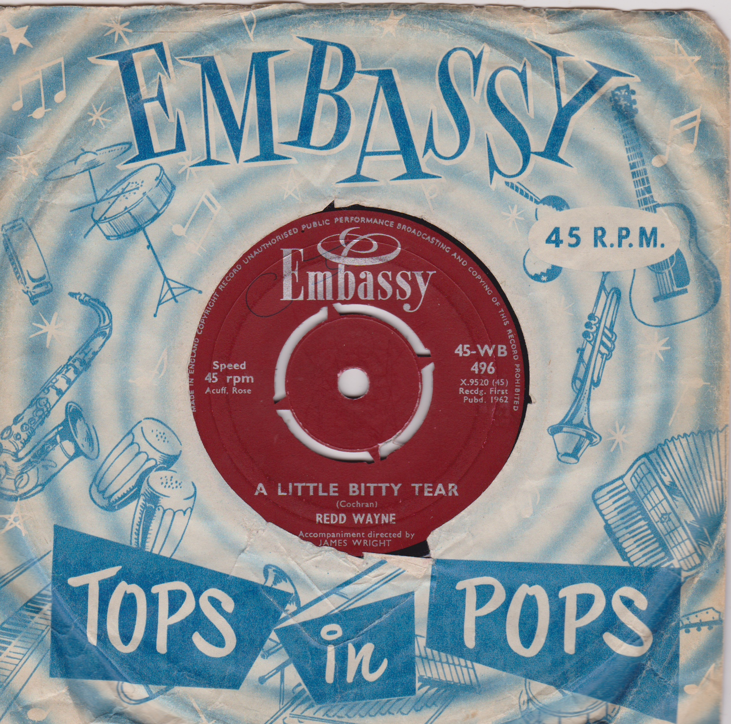 Redd Wayne / Kay Barry – A Little Bitty Tear / Tell Me What He Said 7" vinyl single VG/G+