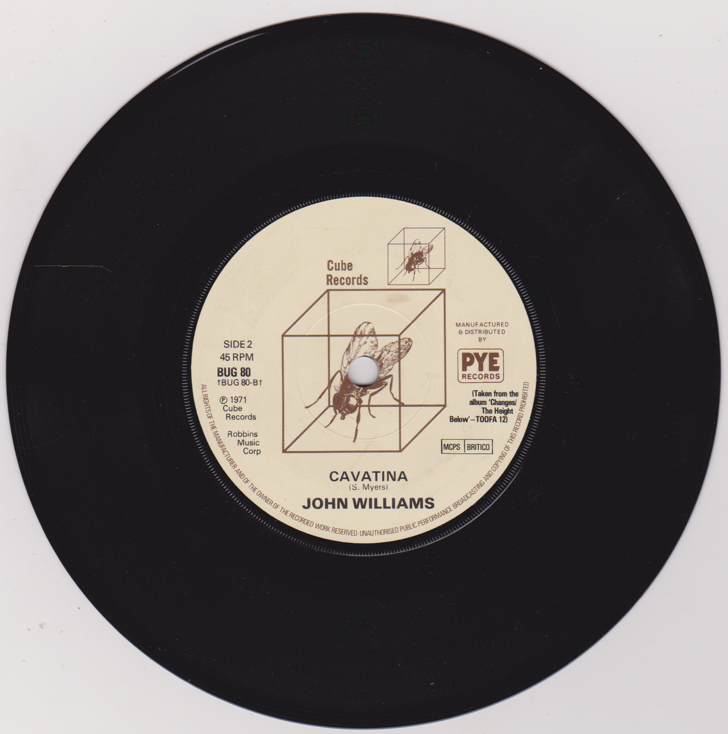 John Williams - Romanza (Cube 1978) 7" vinyl single VG/-