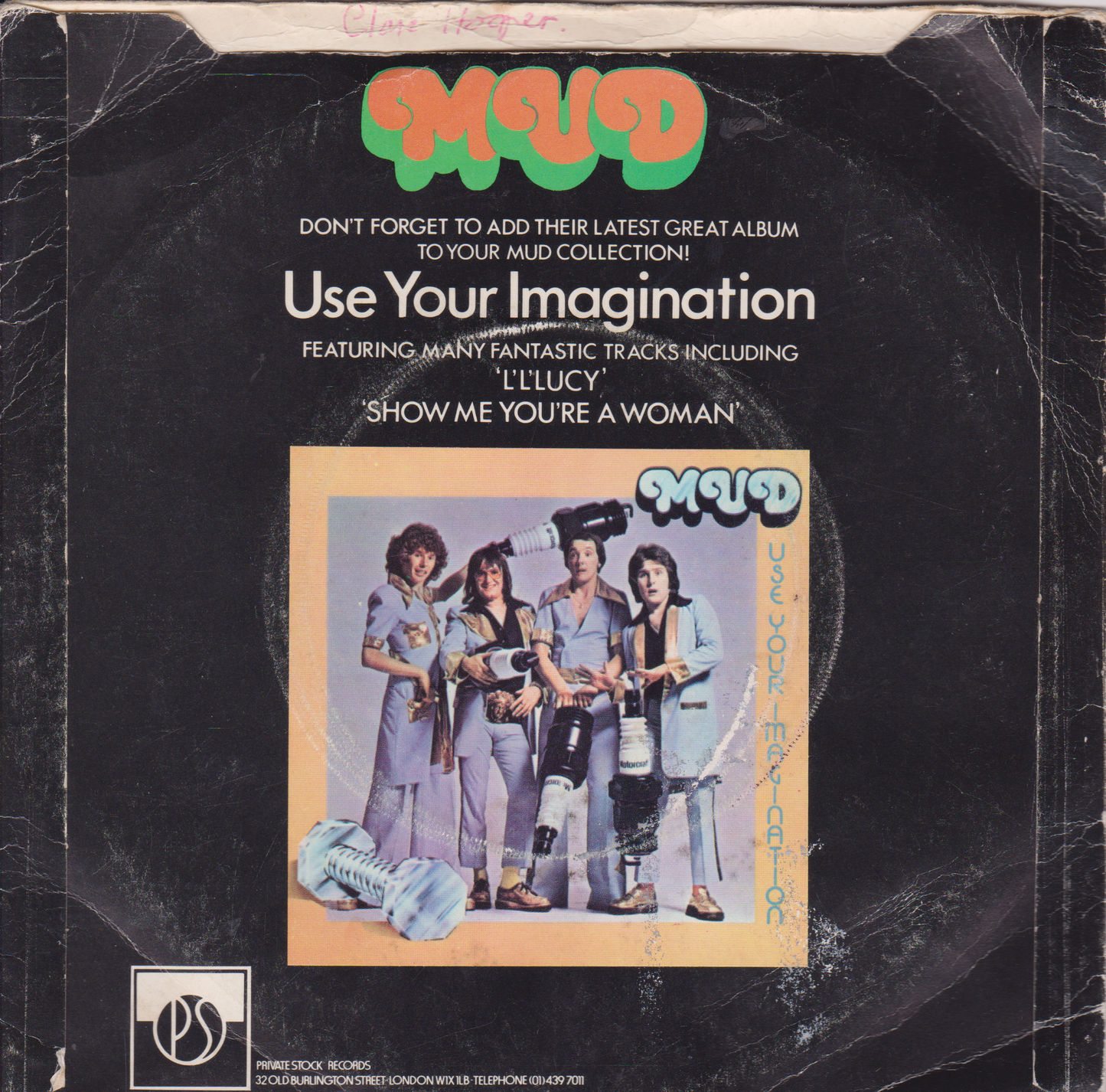 Mud - Shake It Down (Private Stock 1976) 7" vinyl P/S single G+/G+