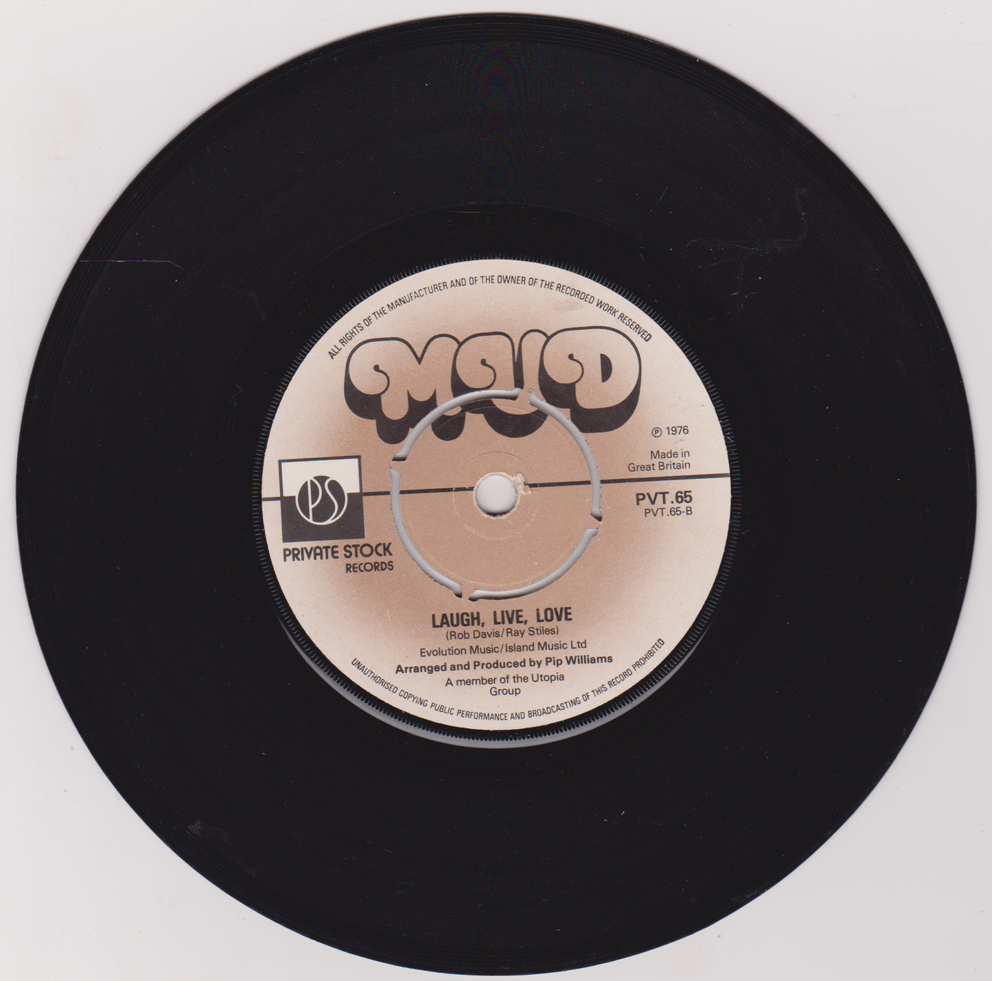 Mud - Shake It Down (Private Stock 1976) 7" vinyl P/S single G+/G+