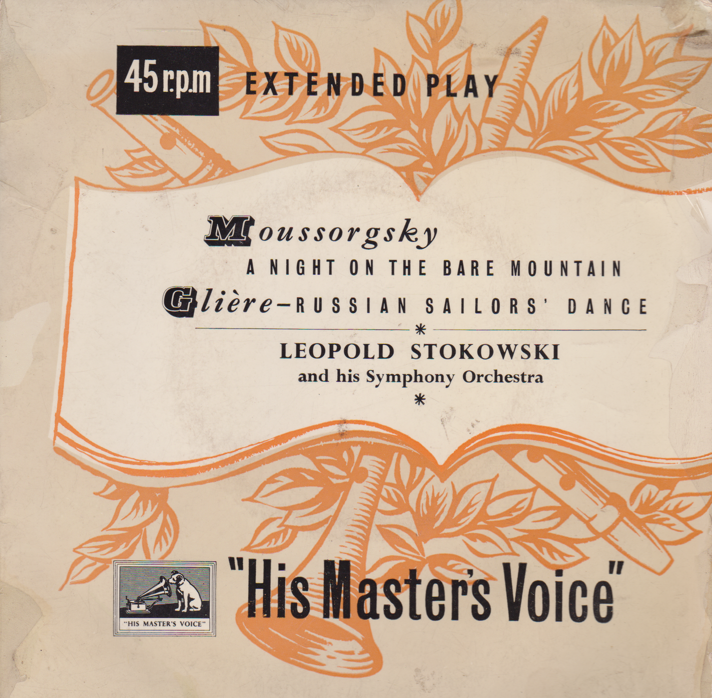 Moussorgsky, Stokowski – A Night On The Bare Mountain (HMV) 7" vinyl P/S EP G+/VG
