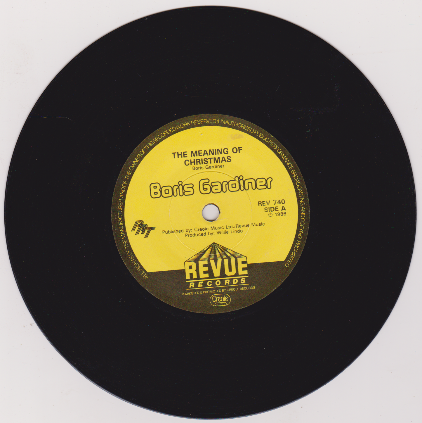 Boris Gardiner – The Meaning Of Christmas (Revue 1986) 7" vinyl P/S single VG/VG