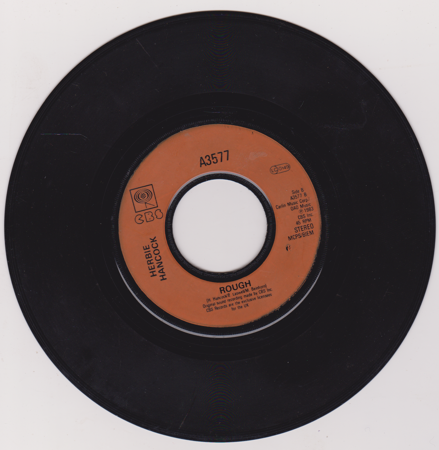 Herbie Hancock – Rockit (CBS 1983) 7" vinyl single G+/- jukebox centre