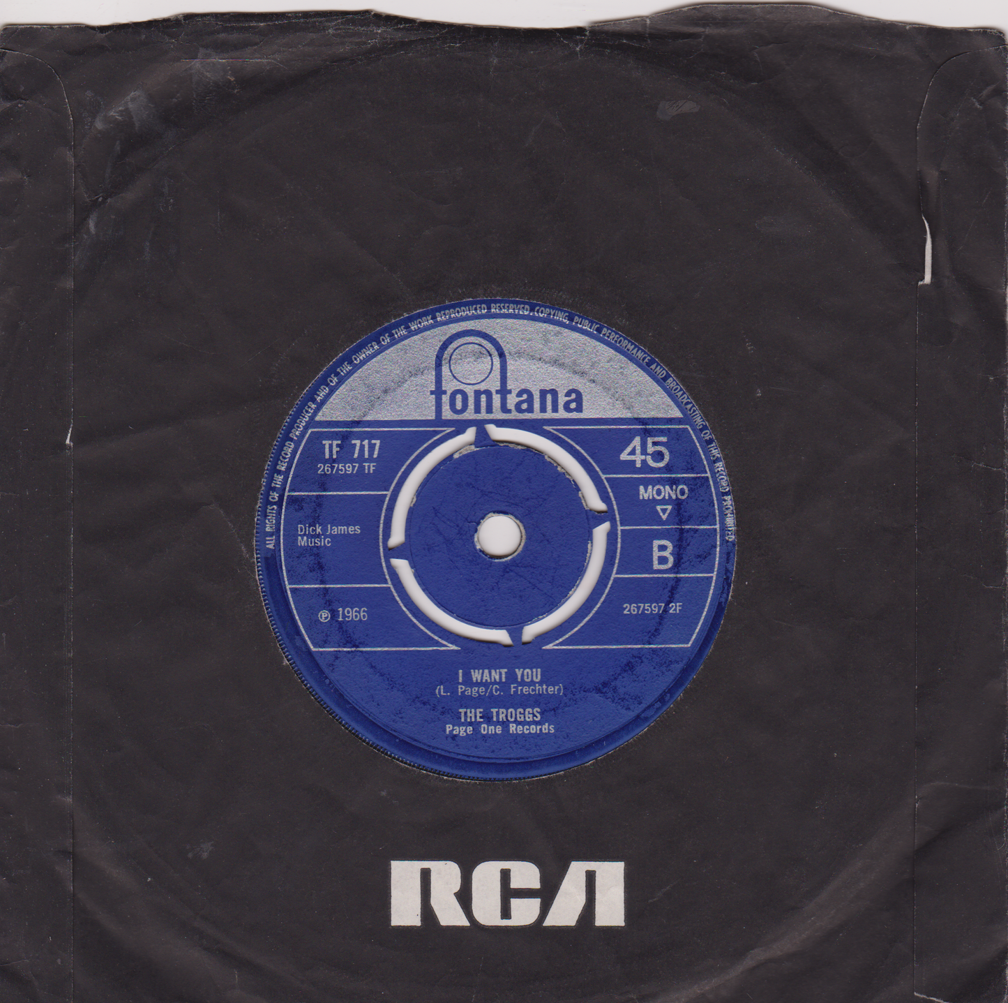The Troggs – With A Girl Like You (Fontana 1966) 7" vinyl single VG/-