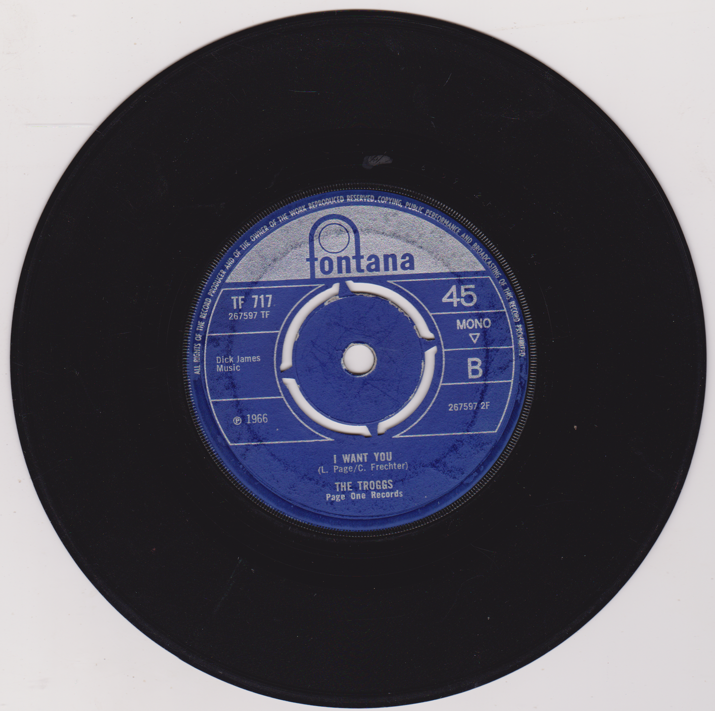 The Troggs – With A Girl Like You (Fontana 1966) 7" vinyl single VG/-