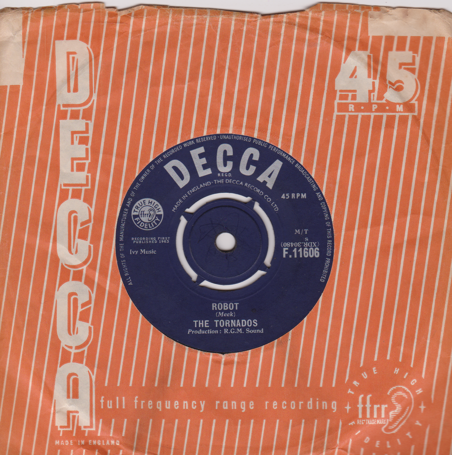 The Tornados – Robot (Decca 1963) 7" vinyl single VG/VG