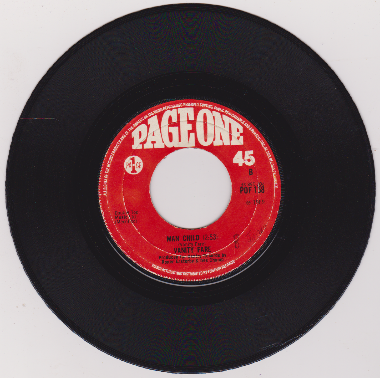 Vanity Fare - Hitchin' A Ride (Page One 1969) 7" vinyl single G+/- jukebox