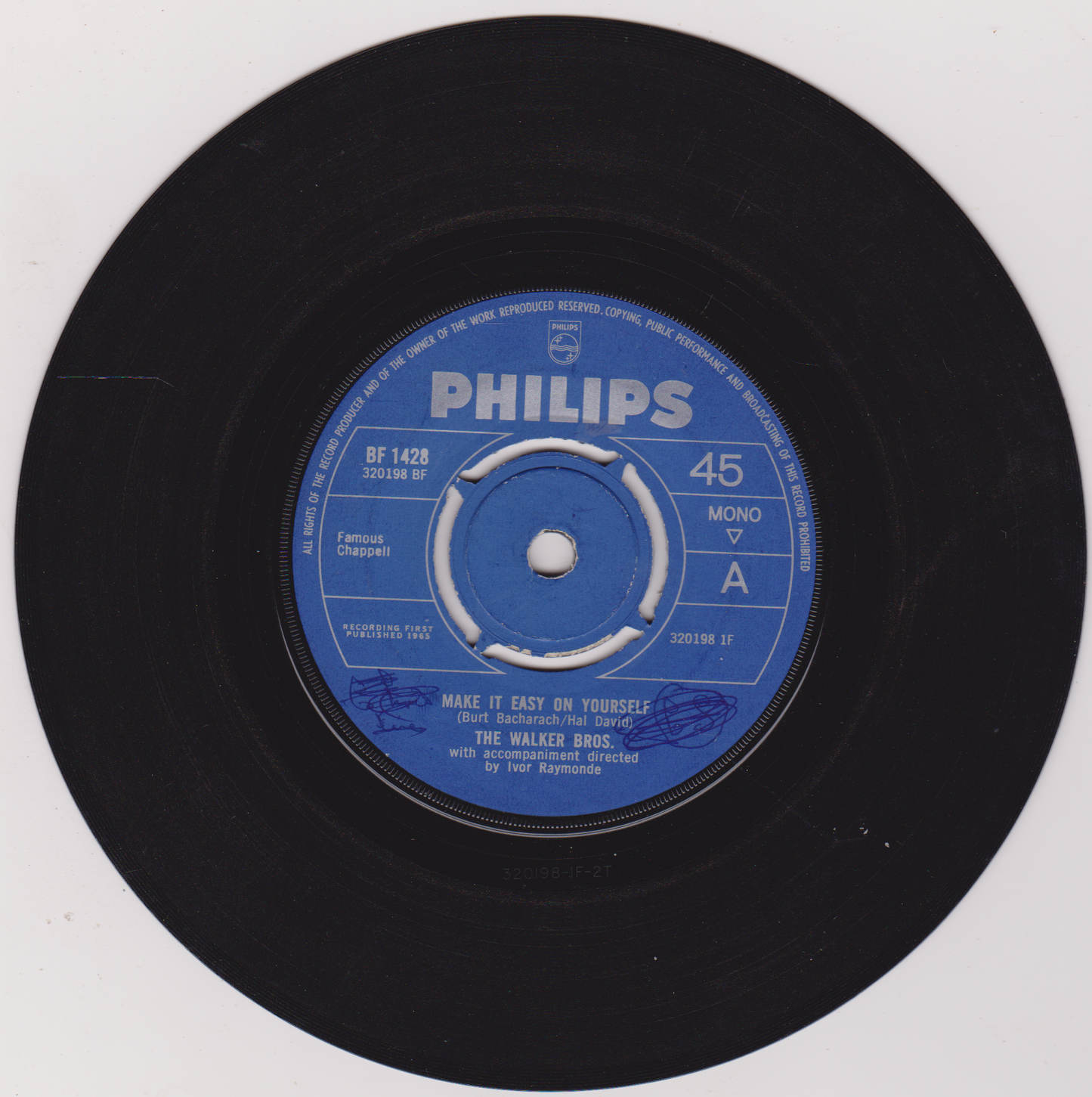 The Walker Brothers – Make It Easy On Yourself (Philips 1965) 7" vinyl single G+/-