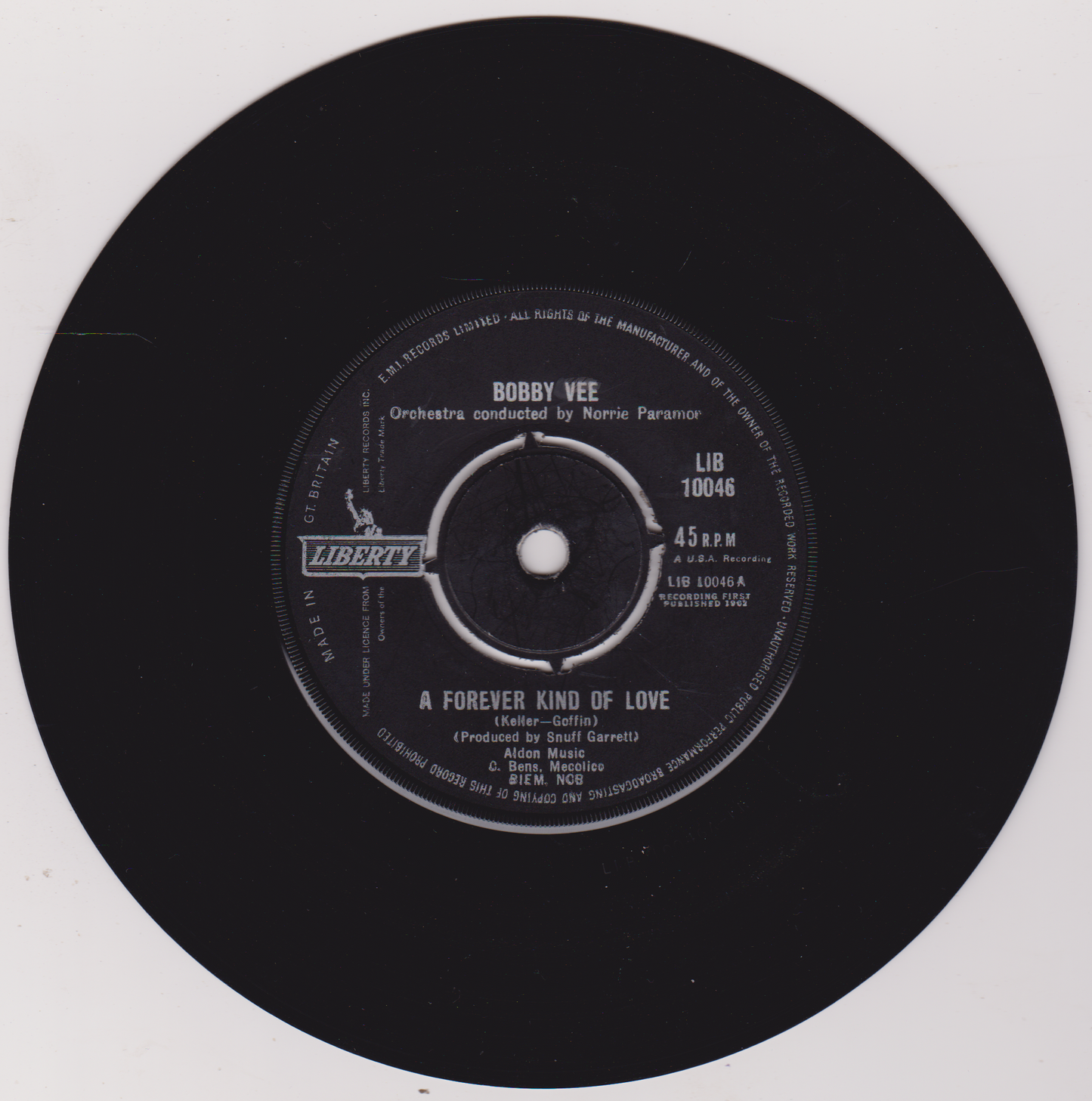 Bobby Vee – A Forever Kind Of Love (London 1962) 7" vinyl single VG/-