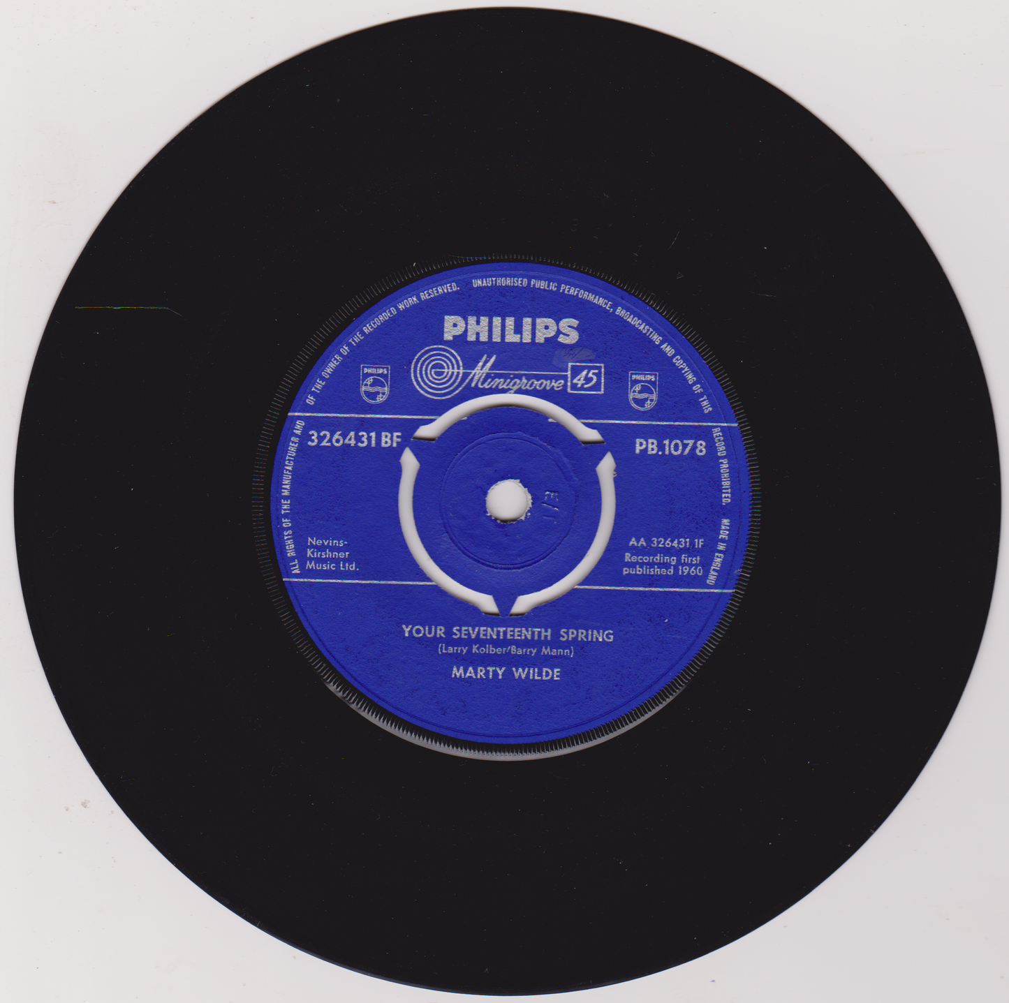 Marty Wilde - Little Girl (Philips 1960) 7" vinyl single VG/-