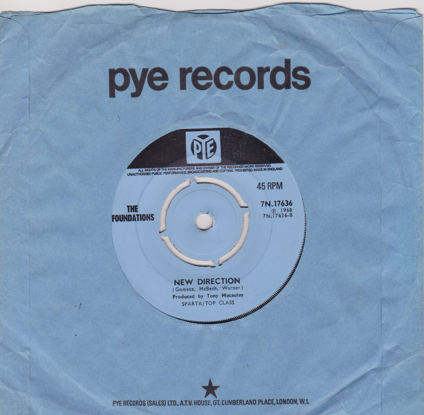 The Foundations – Build Me Up Buttercup (Pye 1968) 7" vinyl single VG/VG