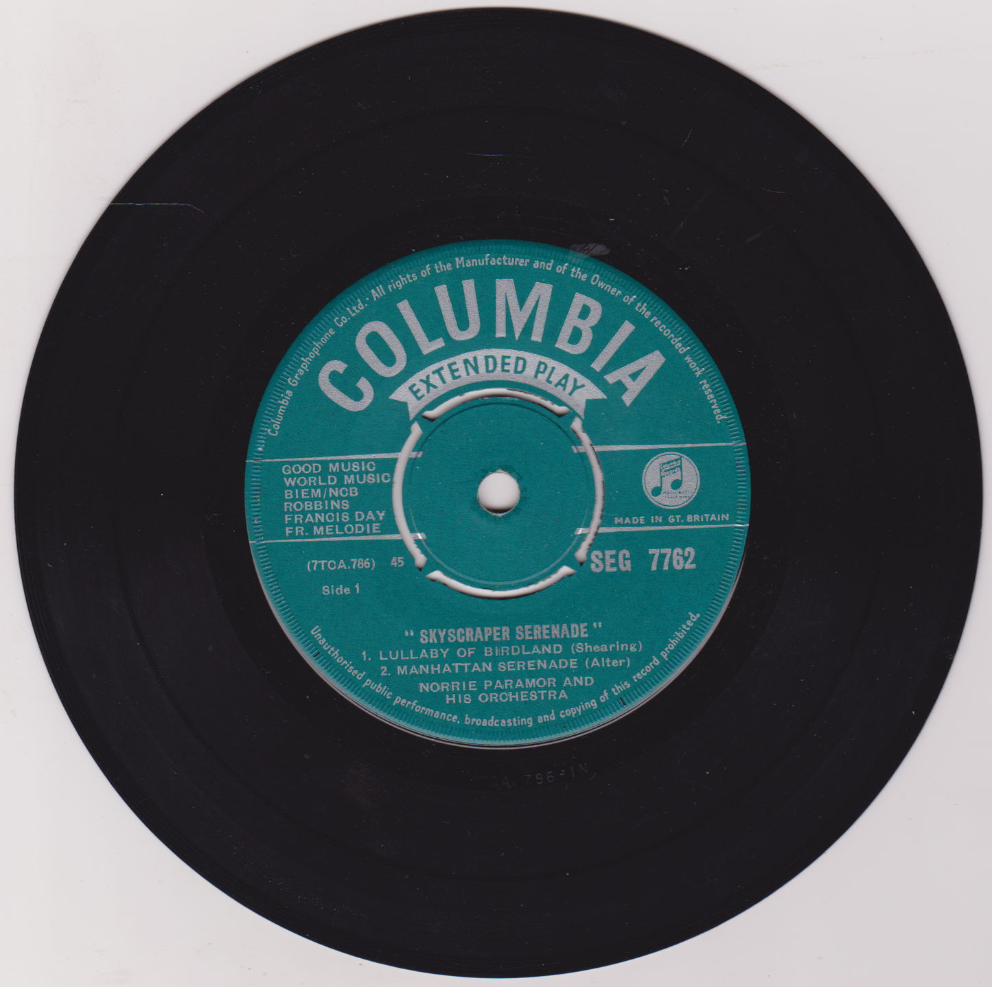 Norrie Paramor And His Orchestra – Skyscraper Serenade (Columbia) 7" vinyl EP VG/-