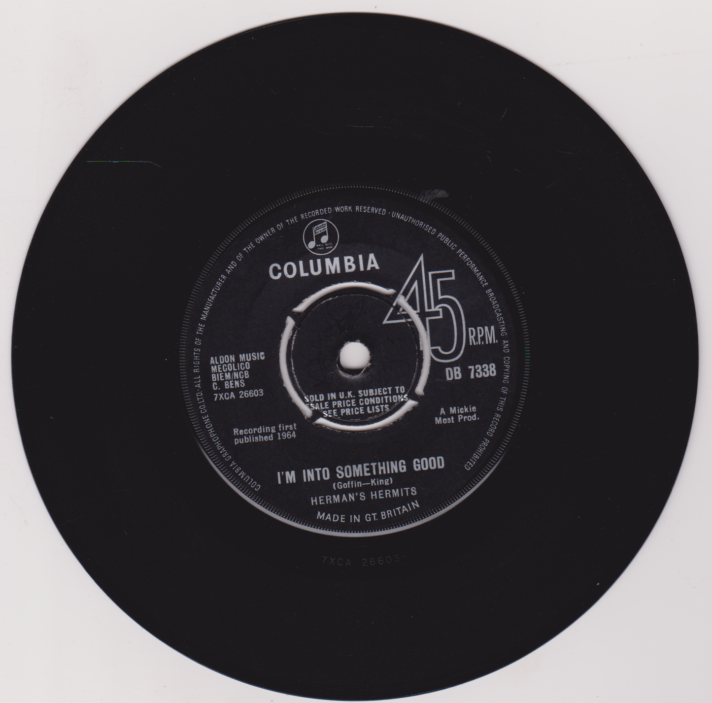 Herman's Hermits - I'm Into Something Good (Columbia 1964) 7" vinyl single VG/-