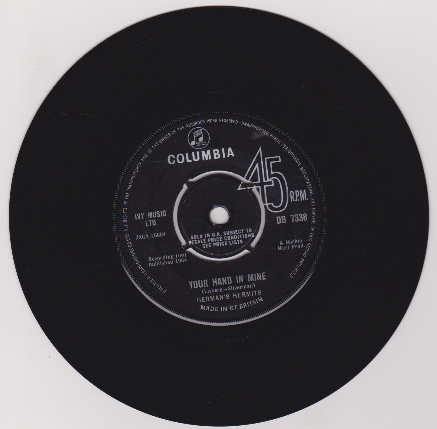 Herman's Hermits - I'm Into Something Good (Columbia 1964) 7" vinyl single VG/-