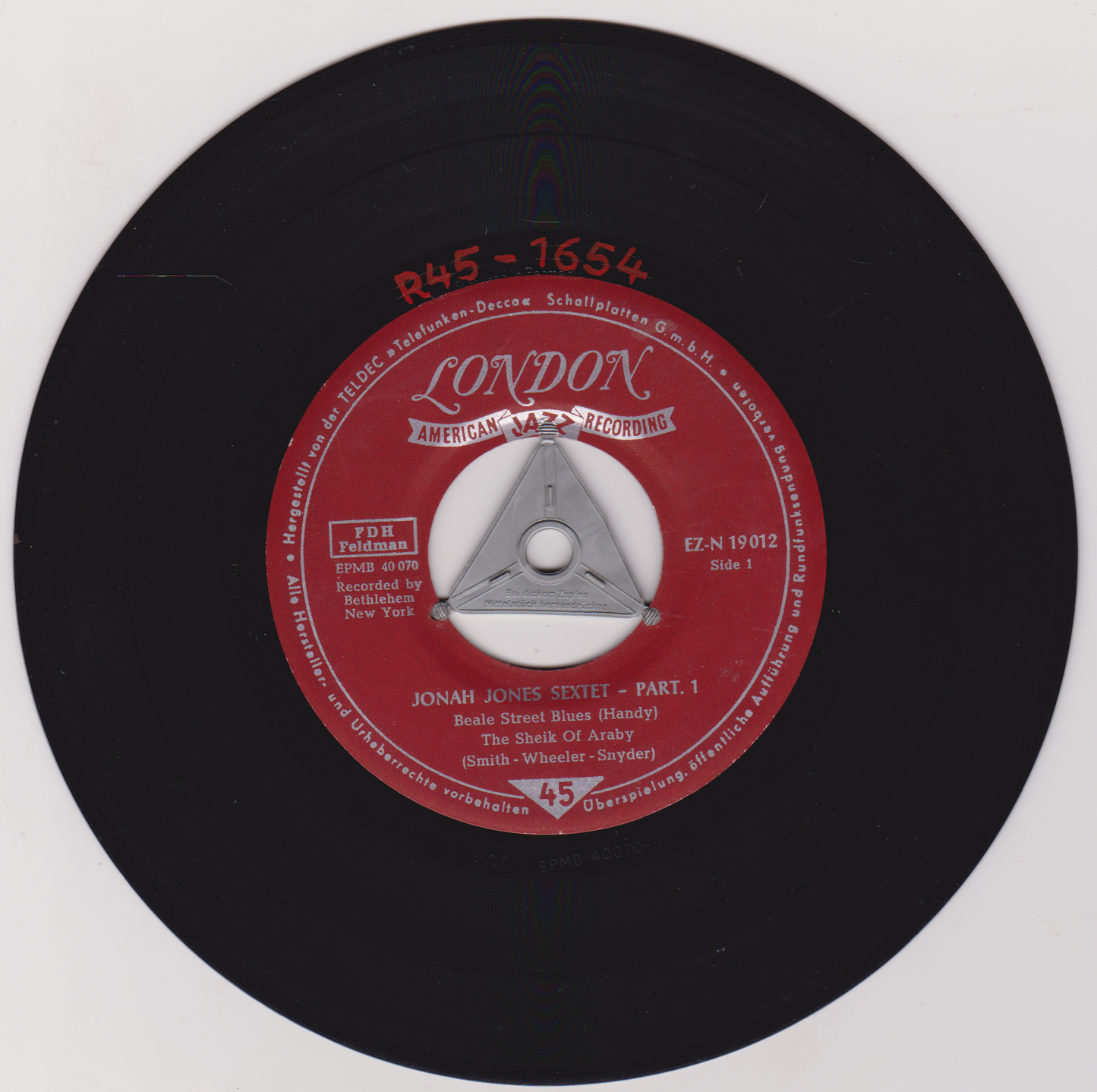 Jonah Jones - Jonah Jones Part 1 (London 1956) 7" vinyl P/S EP VG/VG
