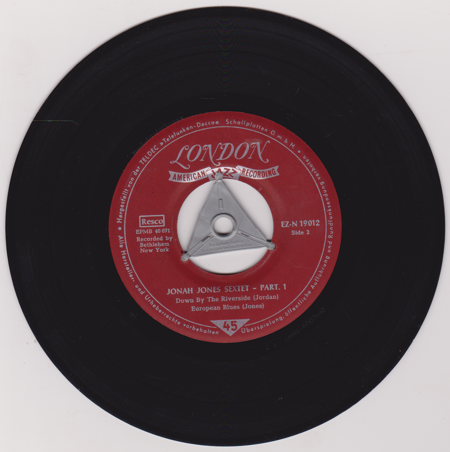 Jonah Jones - Jonah Jones Part 1 (London 1956) 7" vinyl P/S EP VG/VG