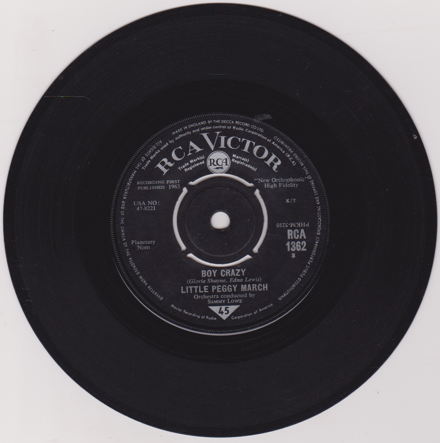 Little Peggy March – Hello Heartache, Goodbye Love (RCA 1963) 7" vinyl single G/-