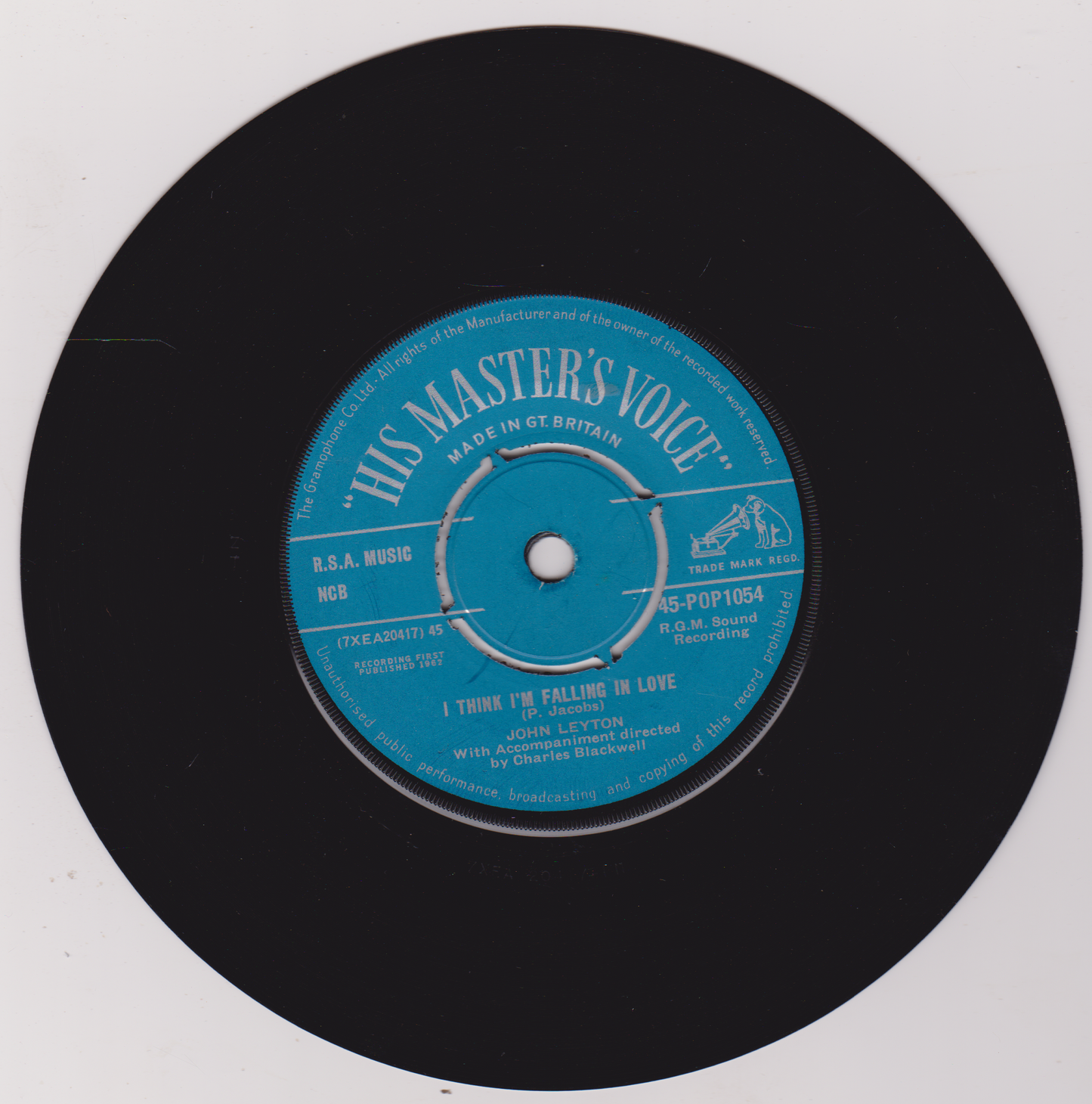 John Leyton - Down The River Nile (HMV 1962) 7" vinyl single VG/-