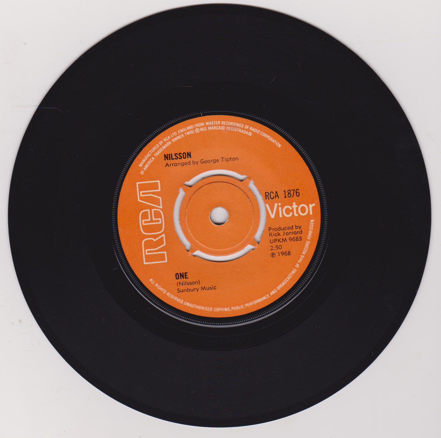 Nilsson – Everybody's Talkin' (RCA 1969) 7" vinyl single VG/-