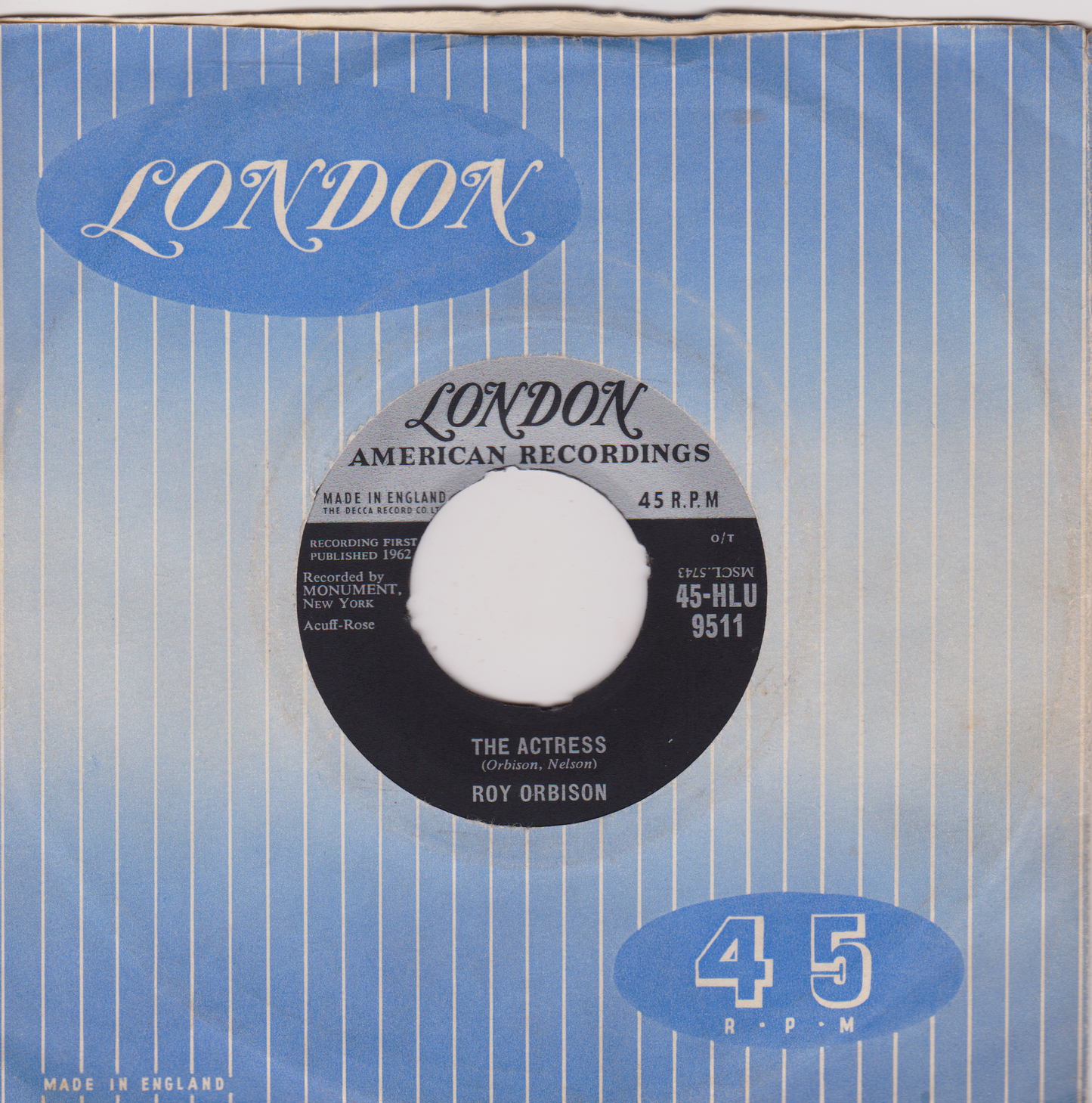 Roy Orbison - Dream Baby (London 1962) 7" vinyl single VG/- jukebox centre