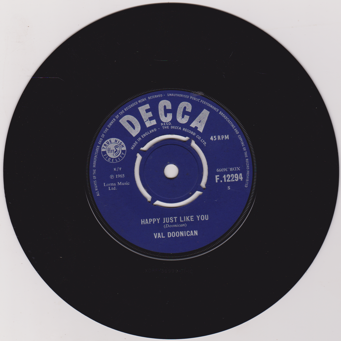 Val Doonican – Just To Satisfy You (Decca 1965) 7" vinyl single VG/VG
