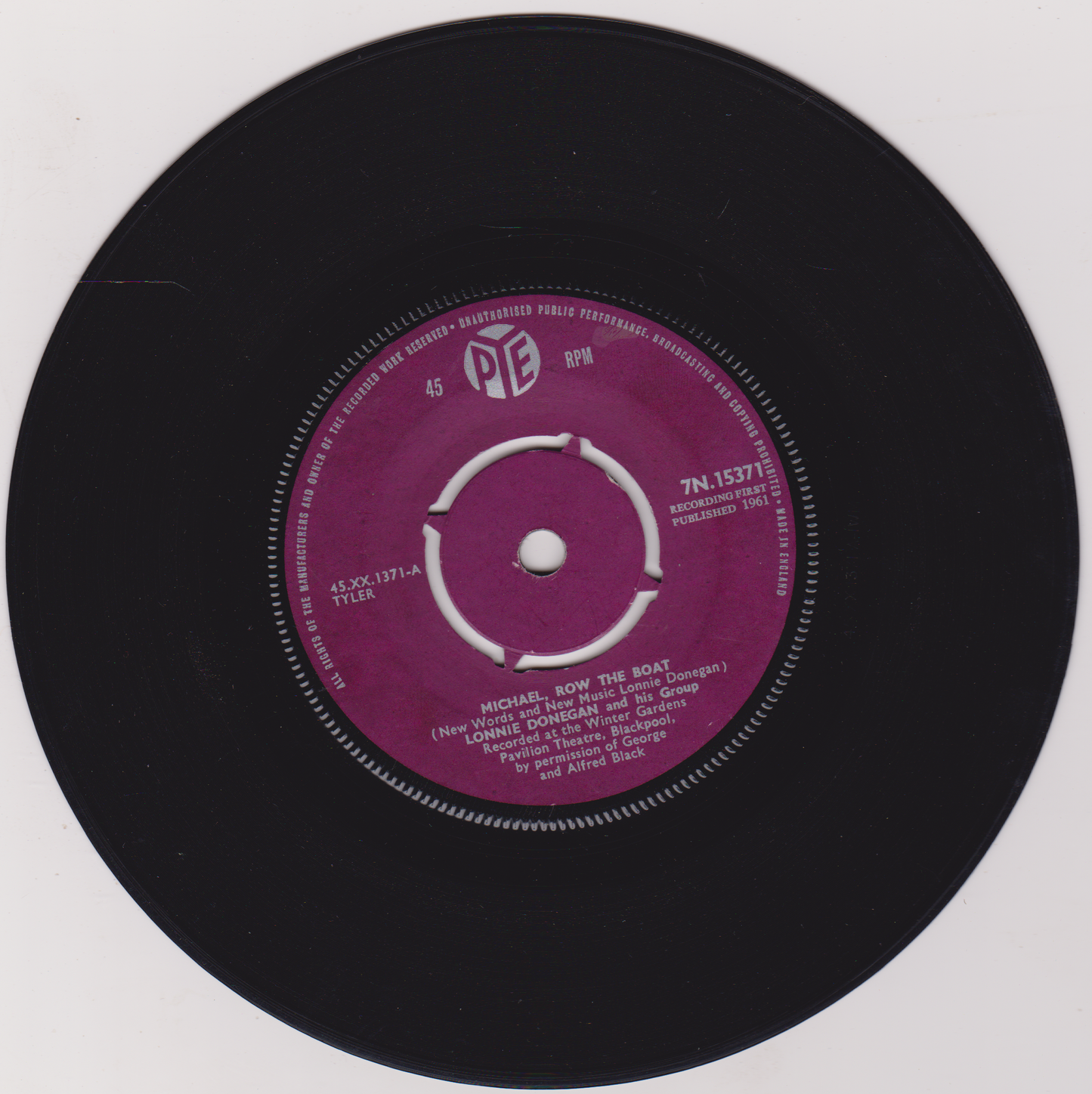 Lonnie Donegan – Michael, Row The Boat (Pye 1961) 7" vinyl single VG/-
