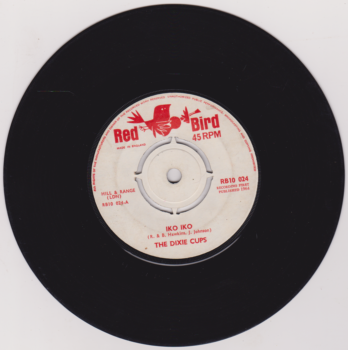 The Dixie Cups – Iko Iko (Red Bird 1964) 7" vinyl single G+/-