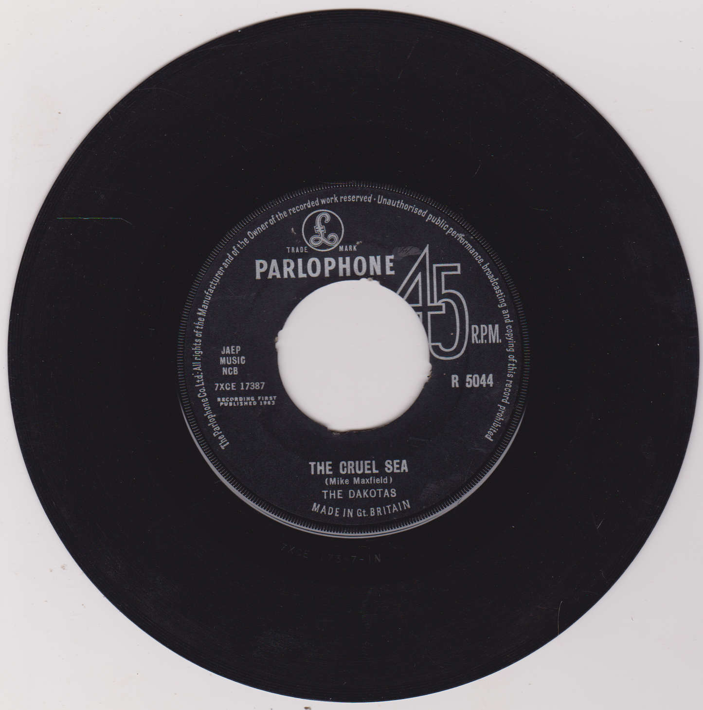 The Dakotas – The Cruel Sea (Parlophone 1963) 7" vinyl single G+/-