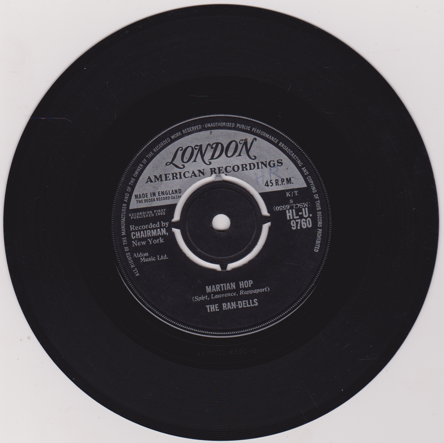 The Ran-Dells – Martian Hop (London 1963) 7" vinyl single G+/-