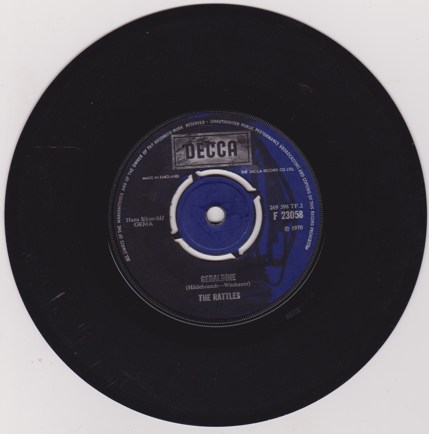 The Rattles – The Witch (Decca 1970) 7" vinyl single G+/-