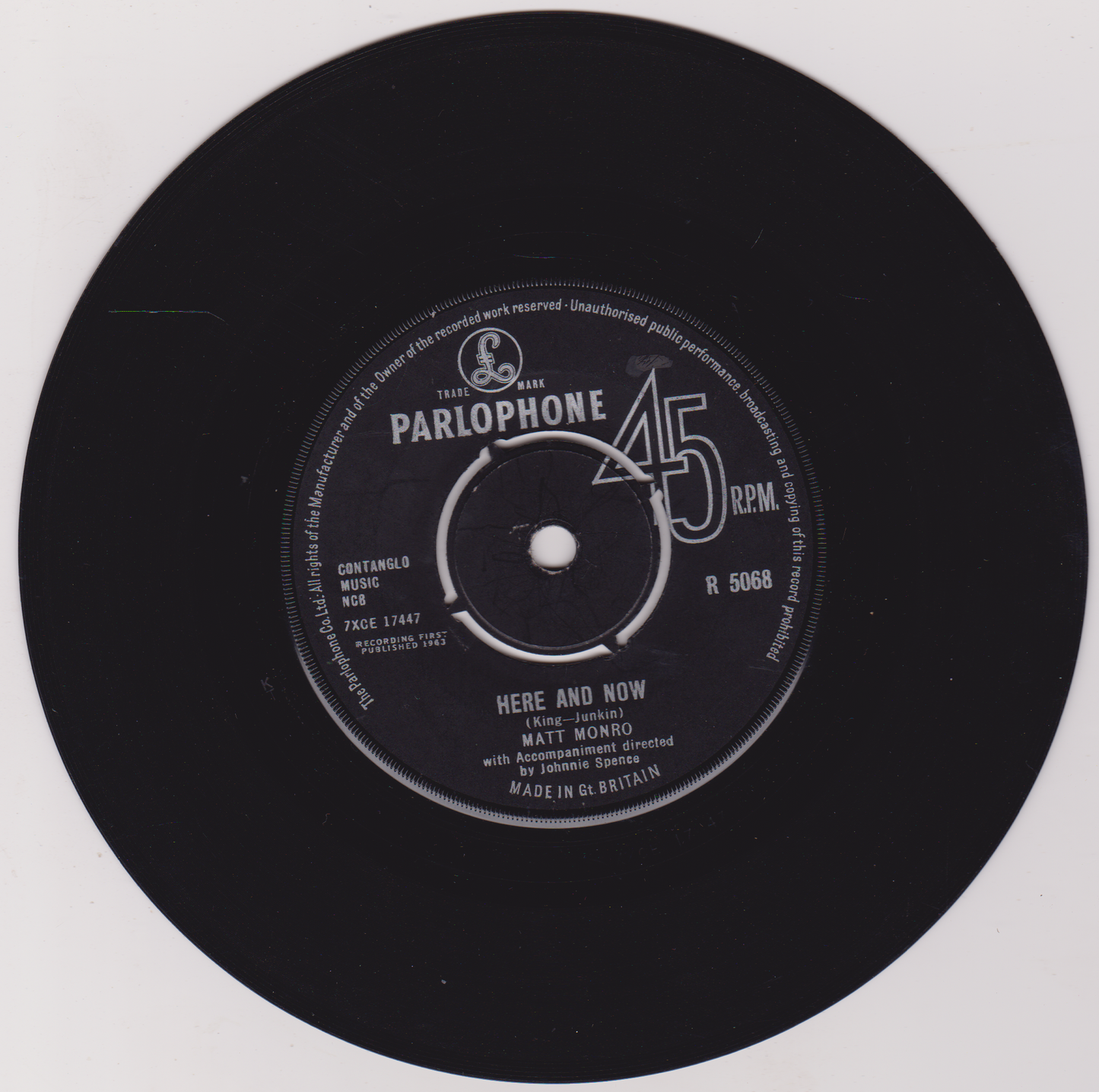 Matt Monro – From Russia With Love (Parlophone 1963) 7" vinyl single VG/VG