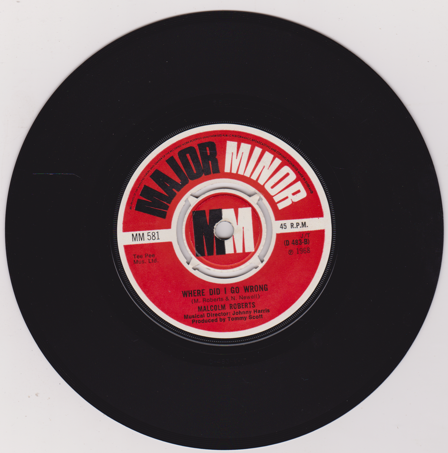 Malcolm Roberts – May I Have The Next Dream With You (Major Minor, 1968) 7" vinyl single VG/VG