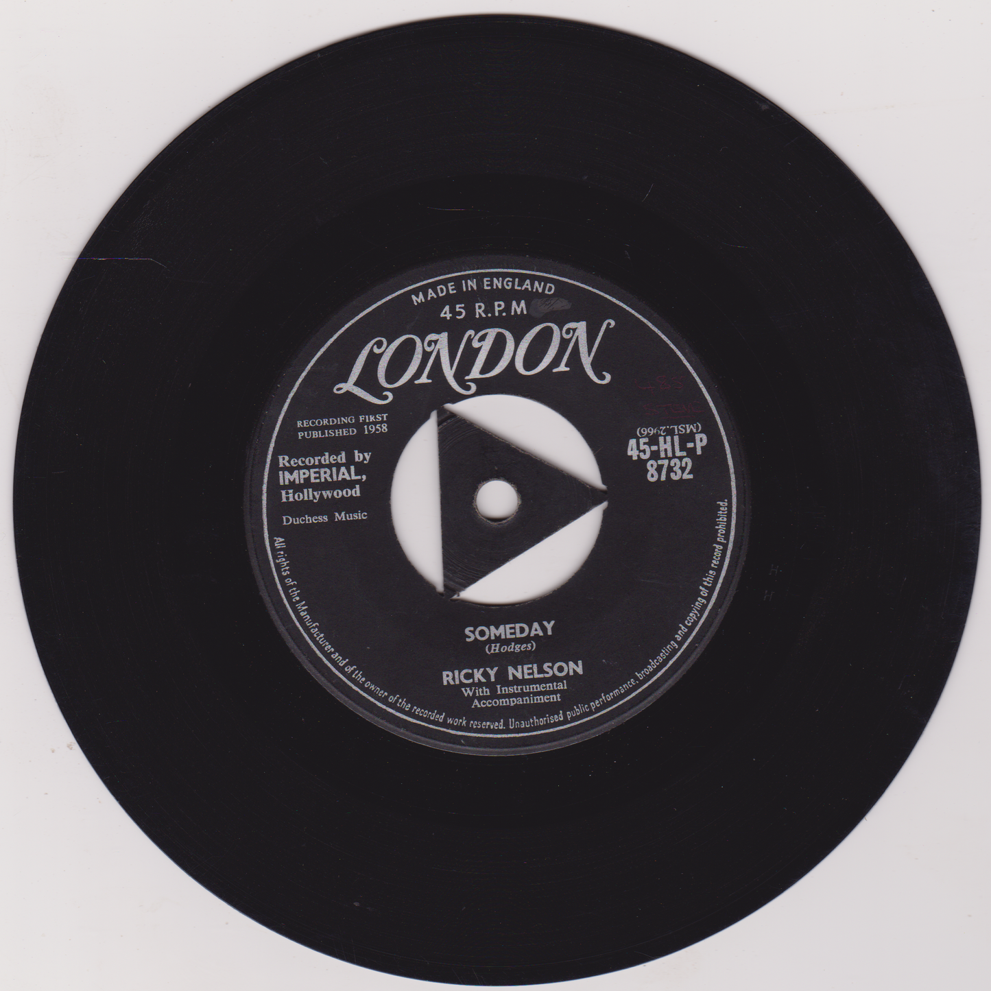 Ricky Nelson – I Got A Feeling (London 1958) 7" vinyl single VG/VG